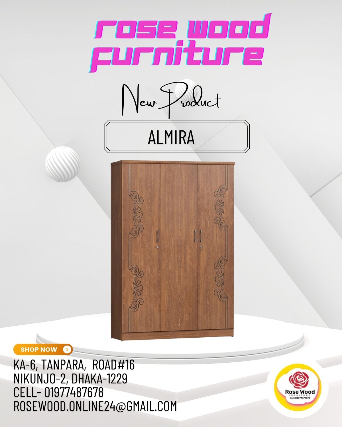 3 Door Almira MDF